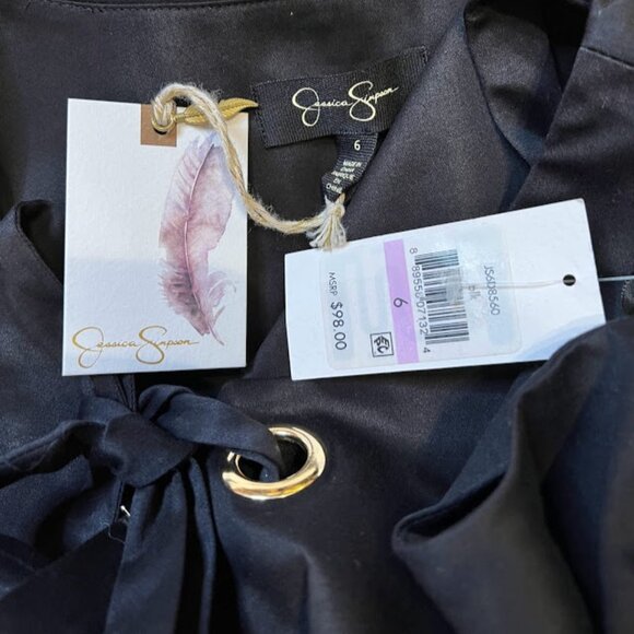 NWT Jessica Simpson Black Lace-Up Mini Dress - Size 6 - Picture 4 of 4